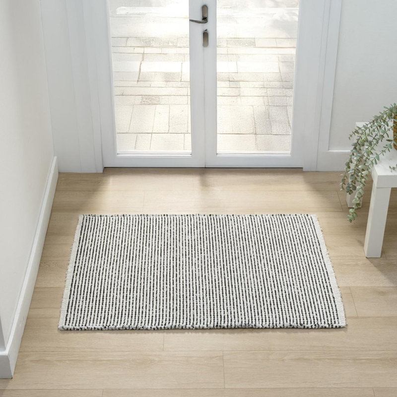 Two Tone Fringed Area Rug, Rectangle 2' x 3'