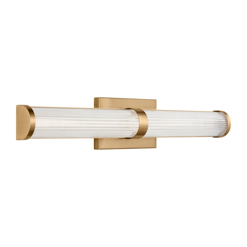 Dimmable LED Vanity Light, Satin Brass, 24"H x 4.8"W x 2.8"D, 24 W