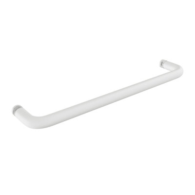 Porte-serviettes de douche tubulaire standard de centre à centre 27 pouces Brixwell TB-27SM-W sans rondelles blanc brillant