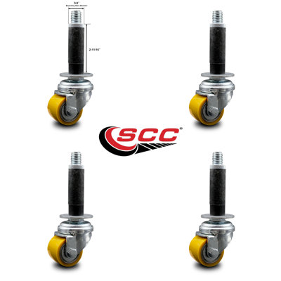Low Profile Polyurethane Caster with Expanding Stem
