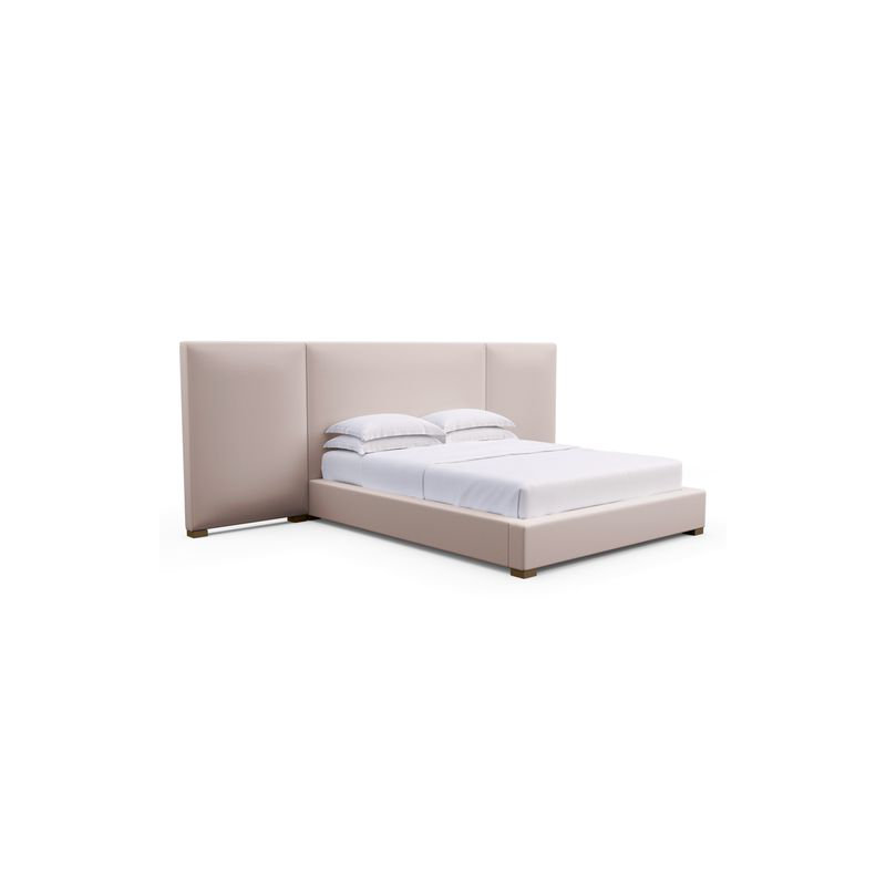 Prospect Upholstered Bed, Weathered, Plush Velvet Blanc, California King