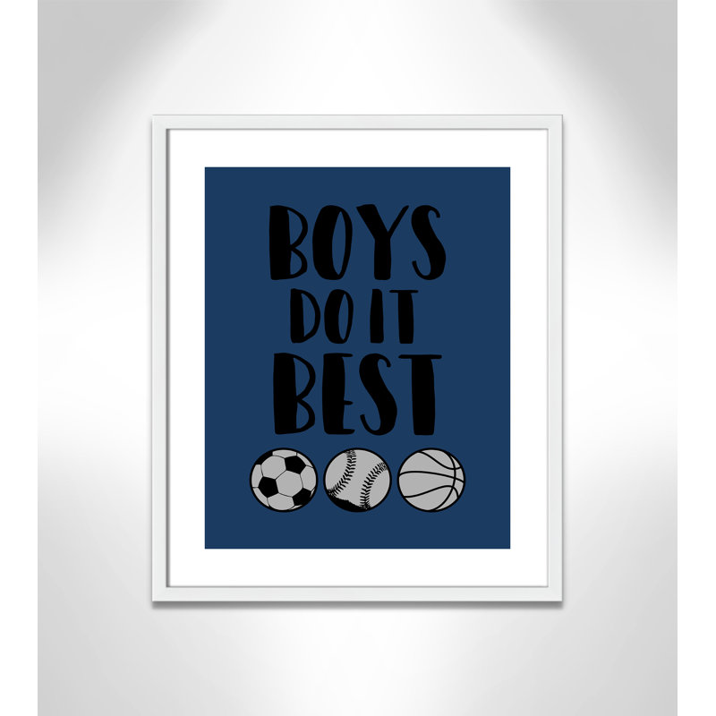 «Boy Do It», art encadré, H 25,5 po x l 21,5 po x P 1,18 po, Cadre blanc