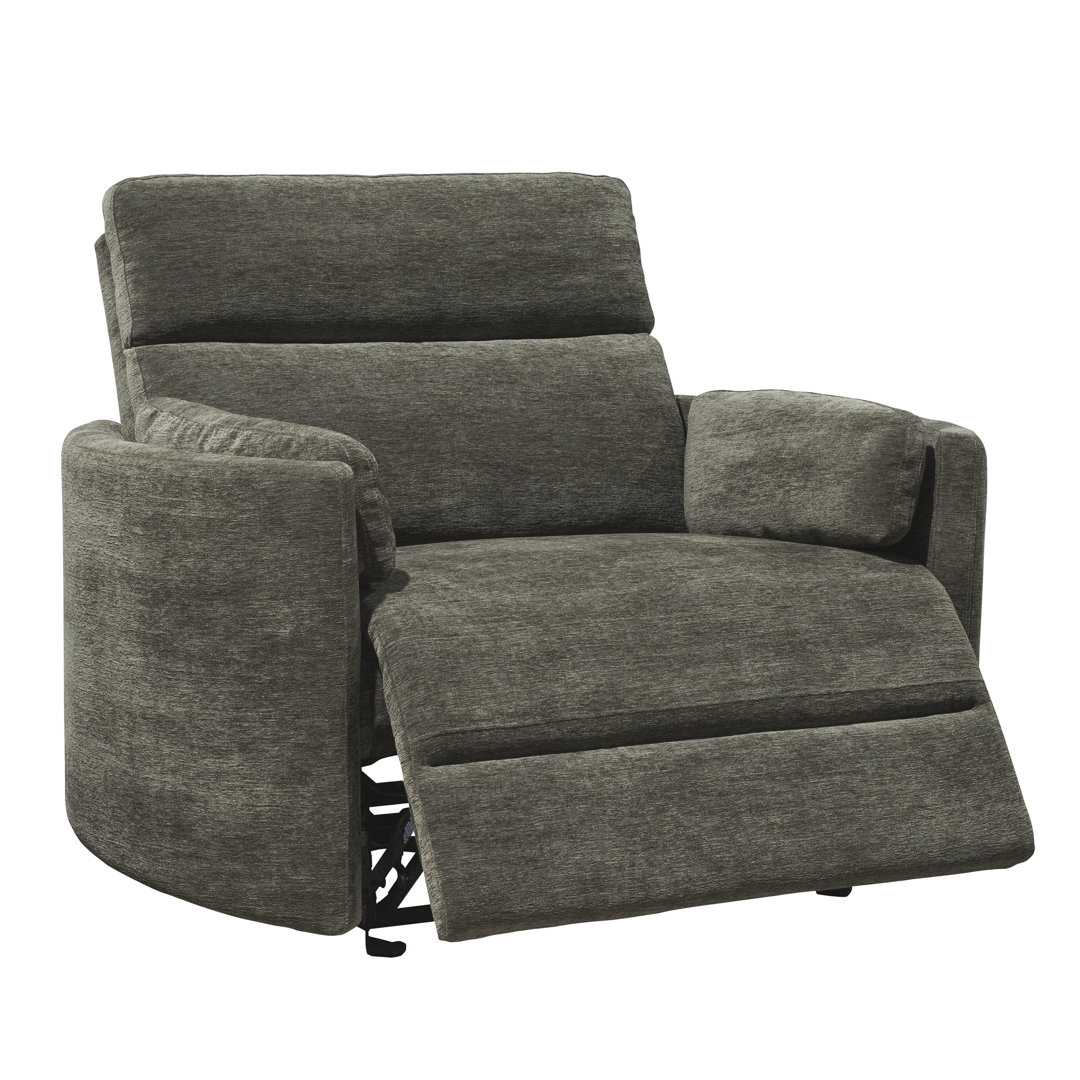 Upholstered Extra Wide Glider Power Recliner with Round Arms Hokku Designs Body 