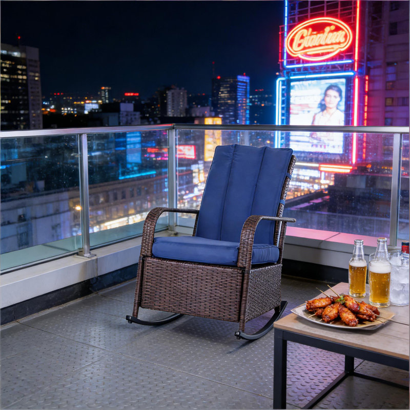 Soft Rocker Chair,Outdoor Rocking Rattan Recliner