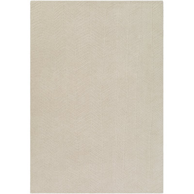 Tapis beige en laine fait à la main Jessamine