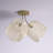 Vermont 11.5"H Gold-Colored Metal Ceiling Light with Rattan Shades