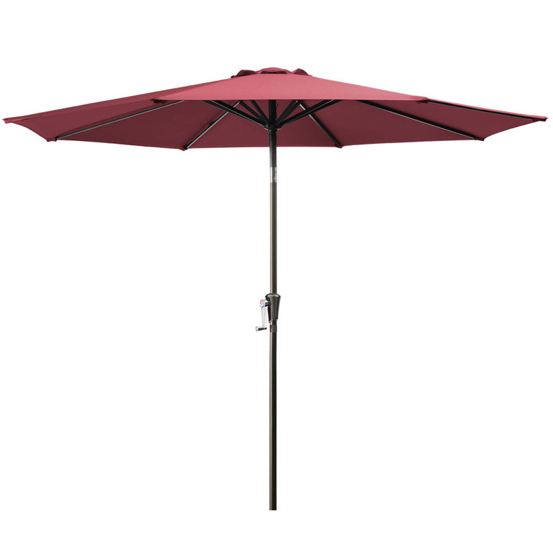 Parasol de marché inclinable Germar, H 90 po x l 108 po x P 108 po, Rouge