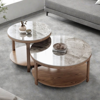 Design sense rock plate coffee table set