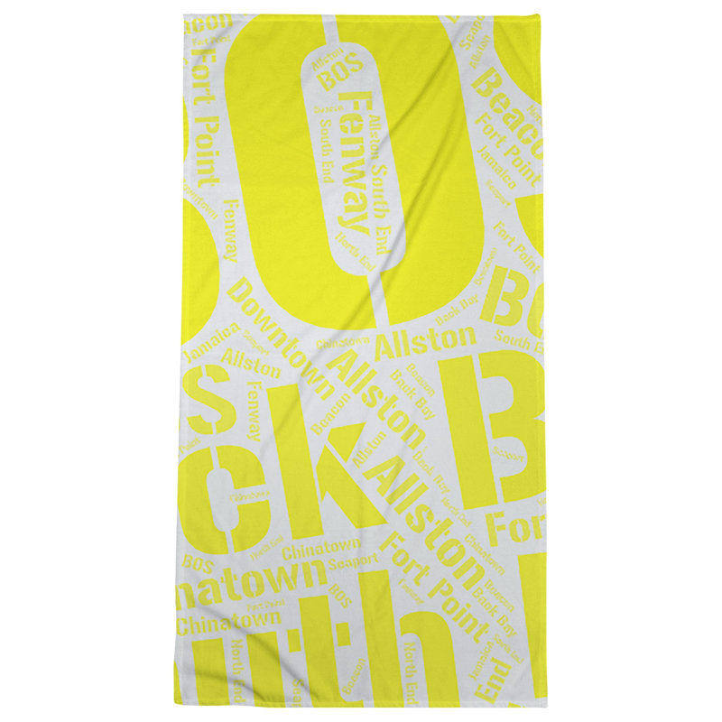 Bath Towel, Yellow, Microfiber, Boston