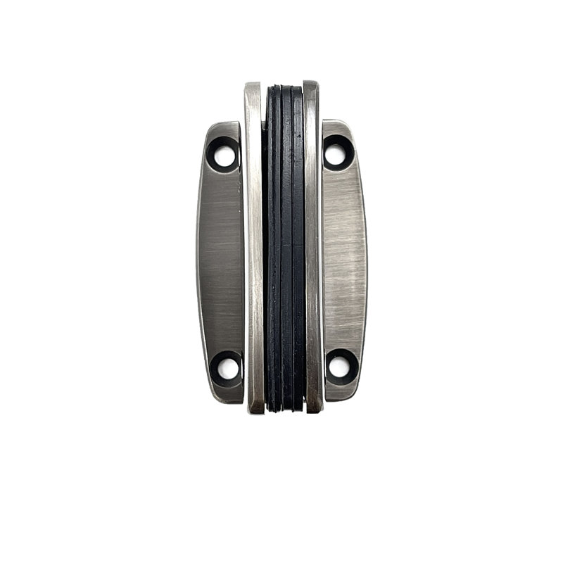F449C813A864474583364531DDC04EF4 Charnière de porte de douche à fixation murale en verre de la série Radial avec plaque arrière pleine étain brossé