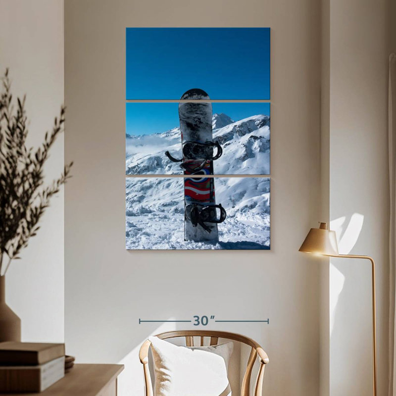 Sirci Snowboard dans la neige, H 65 po x l 42 po