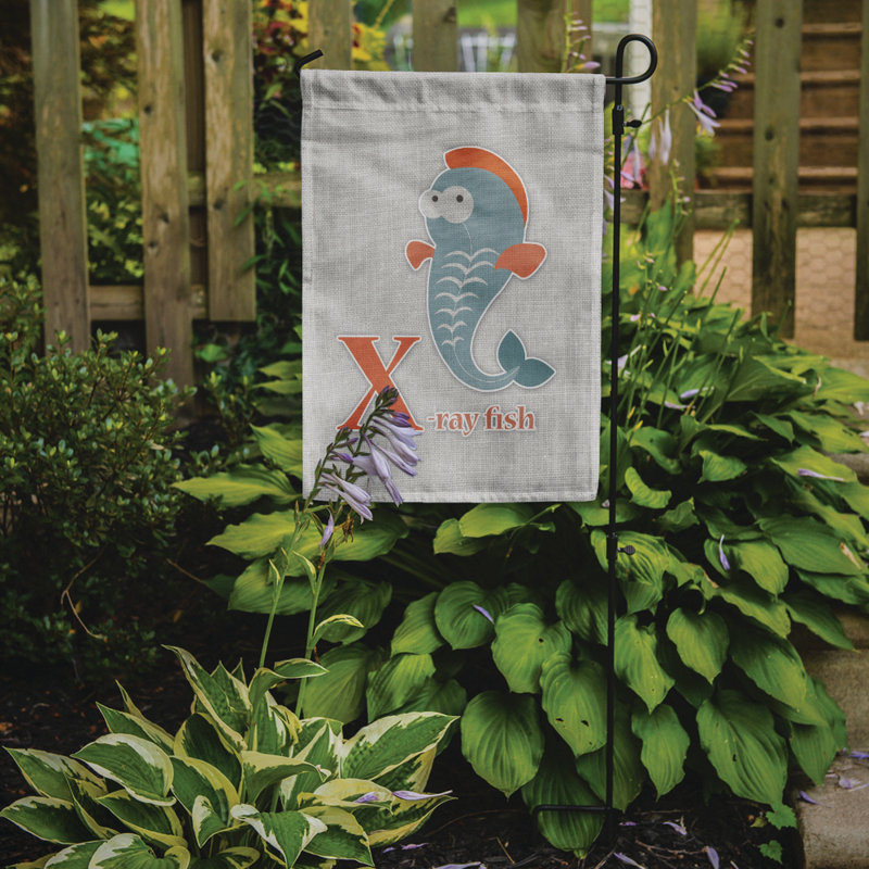 Alphabet x pour xray poisson de 2 côtés en polyester 15 x 11 po drapeau de jardin