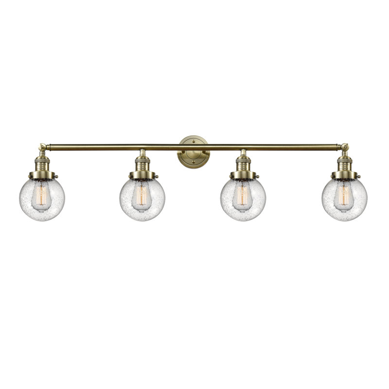 Éclairage pour meuble-lavabo en laiton antique à 4 lumières Lorri, Laiton antique, Ampoule non incluse
