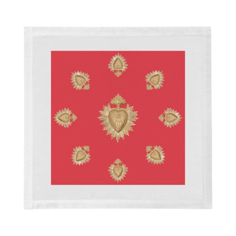 Ex Vote Cotton Blend Square Napkins, Crimson