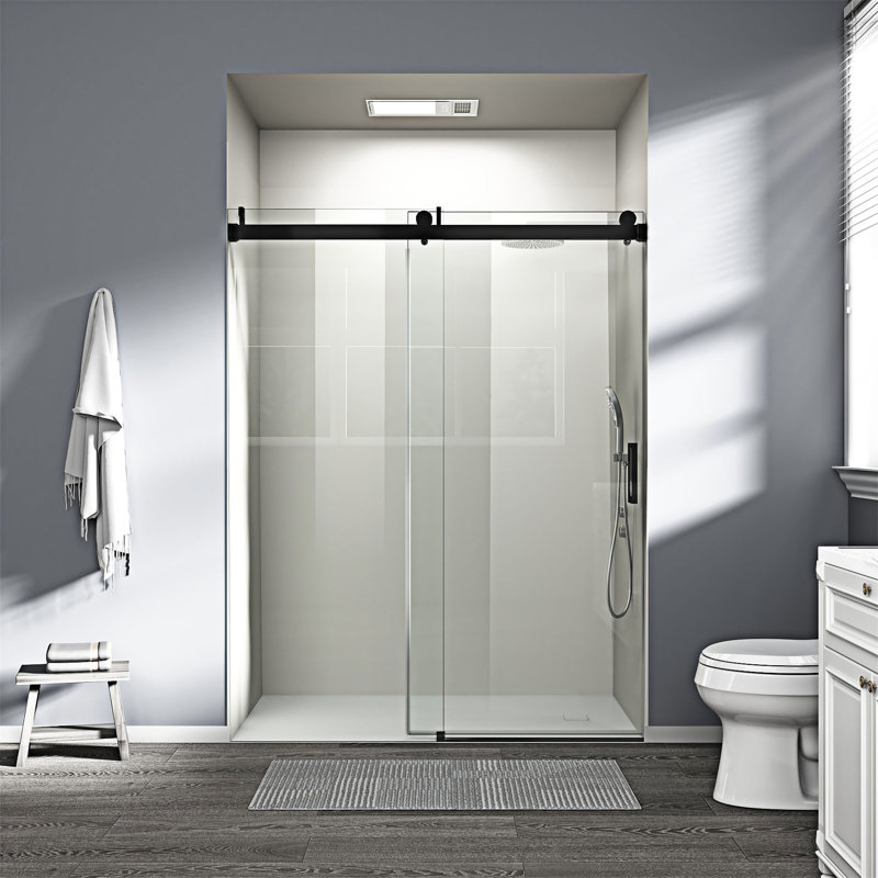 Frameless Soft-Closing Single Sliding Shower Door