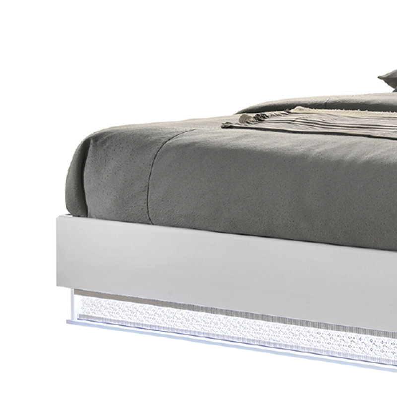 Grand 2 pièces Jaleesha blanc, 2 Pcs: Bed, Nightstand, Grand