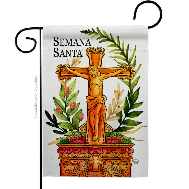 Drapeau de maison en polyester Semana Santa, H 18,5 po x l 13 po