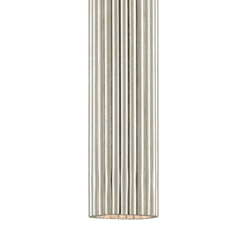 Luminaire suspendu cylindrique à 1 lumière Penfold, Argent contemporain