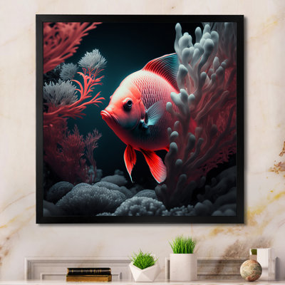Poisson tropical Richvale dans des tons de rouge et de bleu I - impression