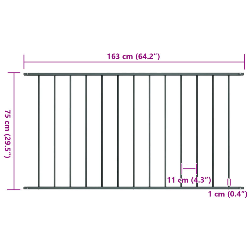 Foxburg Metal Fence Panels, Anthracite