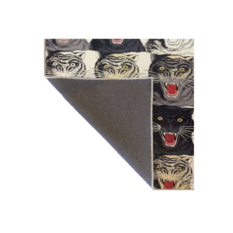 Tapis bleu lavable à motifs tissés, Carré 3 pi 3 po