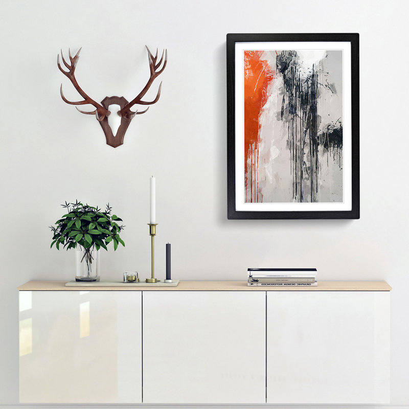 Paint Splashes in Abstract - Framed Print, Black Framed, 87cm H x 62cm W x 2cm D
