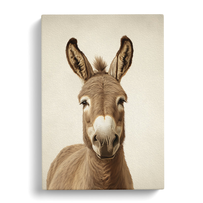Donkey Minimalism - Wrapped Canvas Print, 60cm H x 40cm W x 3cm D