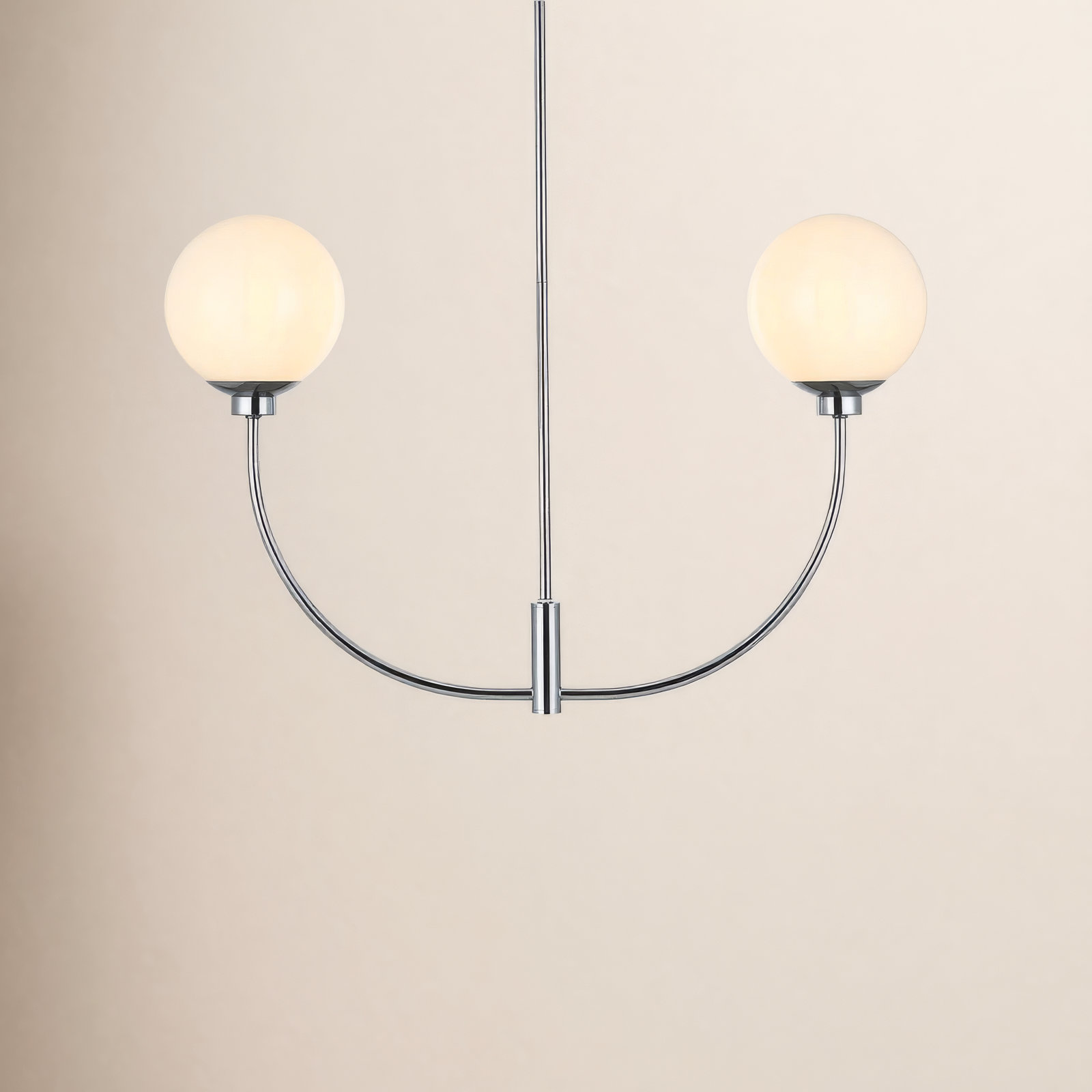 Kyle 2 - Light Metal Chandelier, 19" H x 30" W x 7" D, Chrome