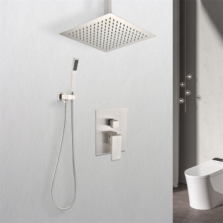 Ceiling Mounted Shower System Combo Set With Handheld And 16"Shower Head