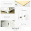 Buffet de rangement Modern Kitchen - blanc avec comptoir en bois massif, 3 tiroirs, portes, tablette réglable pour une présentation pratique,