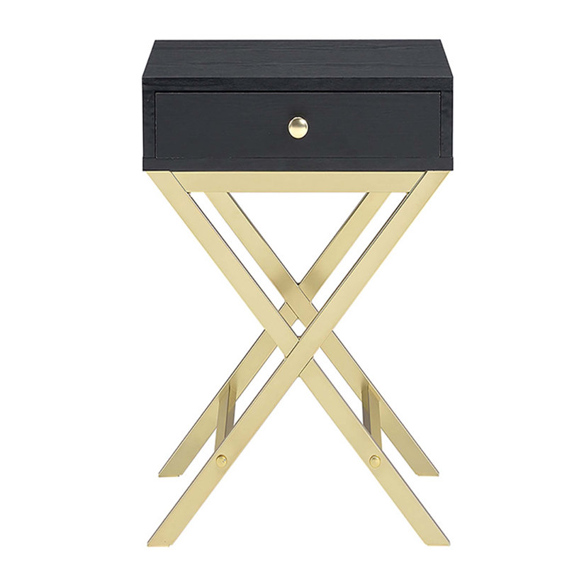 Table d'appoint, Black Top/Gold Base