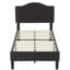 Structure de lit simple tapissier en tissu gris foncé avec tête de lit réglable en hauteur, rangement silencieux, aucun sommier tapissier requis-282332913-282332919