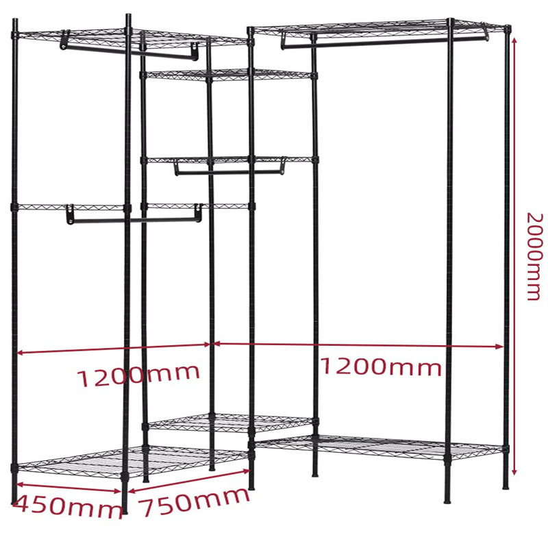 Portant à vêtements avec tablettes Karley