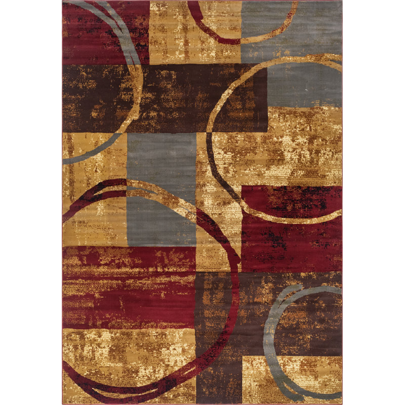 Tapis multicolore à motif géométrique Adetomiwa, Rectangle 10 pi x 14 pi 1 po