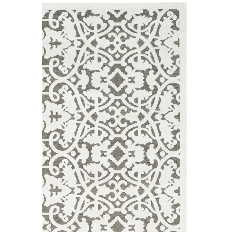Alice Performance Damask Rug, Square 6'7"