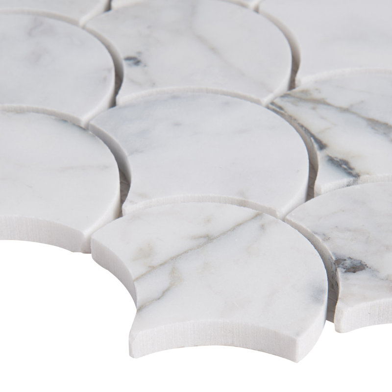 Venatino Elysia Scale 10 in. x 13 in. Polished Marble Mosaic Floor and Wall Tile