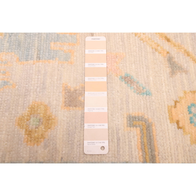 Tapis beige moderne Oushak 10 pi 2 po x 14 pi 0 po