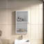 Armoire de salle de bain murale blanche avec rangement caché