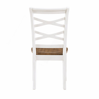 Ensemble de table de salle à manger cerise et blanc 7 pièces et 6 chaises d'appoint en X