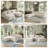 Boneless U-shaped five-piece sofa set, striped fabric with a chaise lounge and three cushions, a versatile living room sofa set that requires no assembly.-423648674