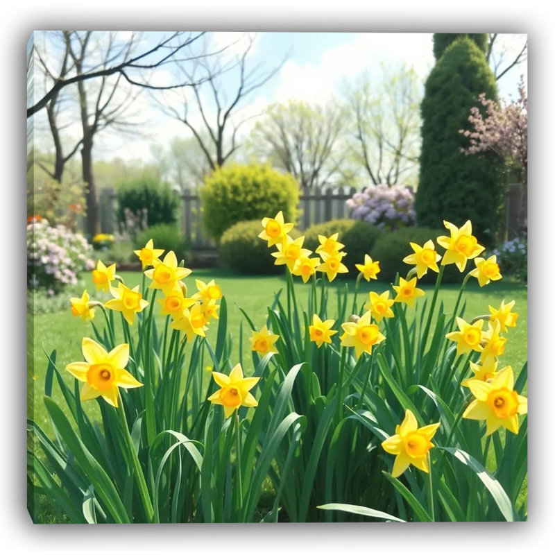 Sunlit Daffodil Bloom I-Wrapped Canvas Print