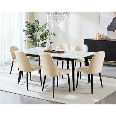 Armless Dining Chair Set with PU Leather and Metal Legs for Modern Spaces