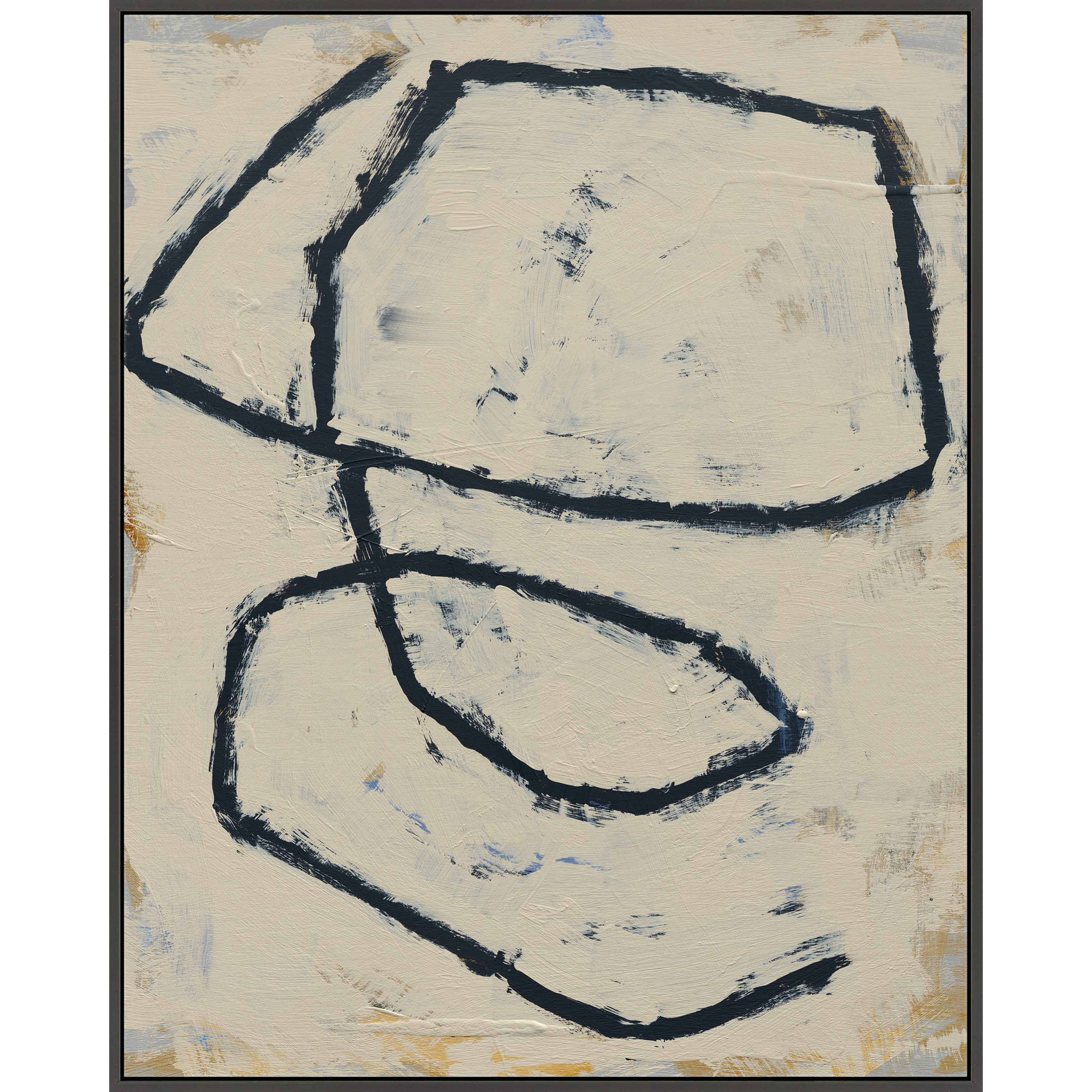 Twisted 4 by Jacques Pilon, Black Framed Canvas, 38" H x 30" W x 1.25" D