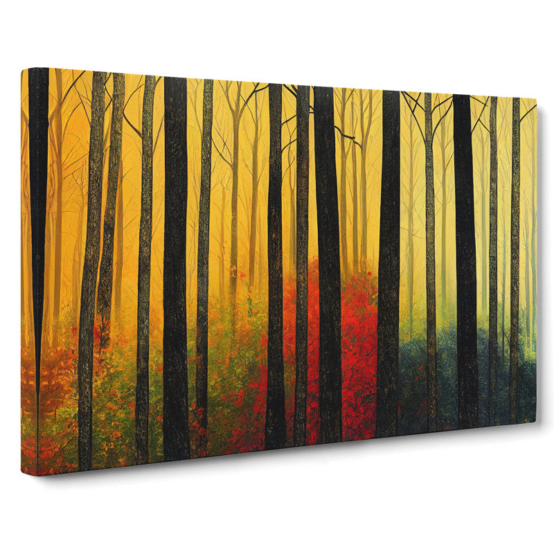 Exciting Autumn Forest - Wrapped Canvas