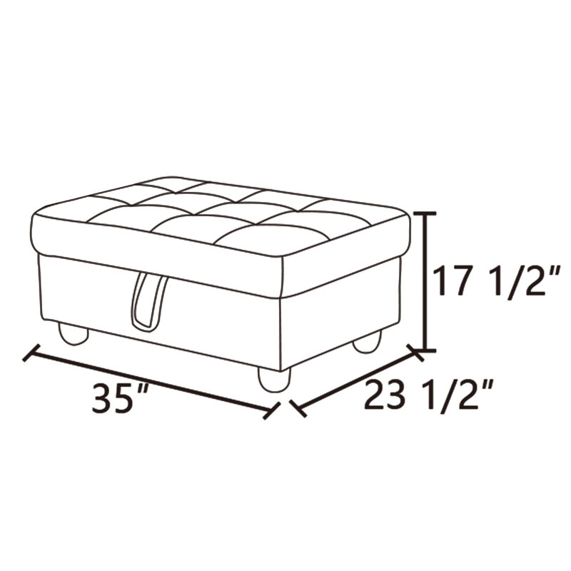 Yulianna Faux Leather Ottoman, Yellow Faux Leather