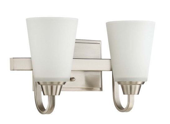 Éclairage pour meuble-lavabo 2 lumières Colfax, Nickel poli brossé