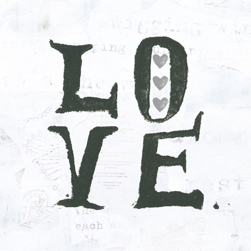 Love Grey Hearts - Wrapped Canvas Print, 30cm H x 30cm W x 3.8cm D