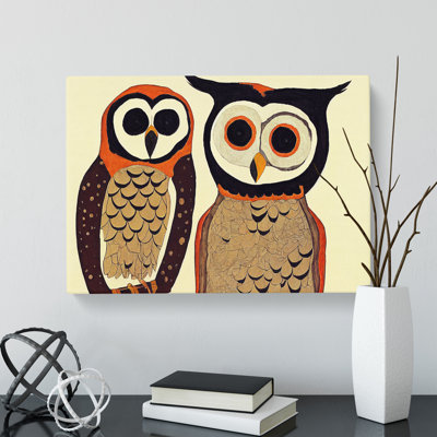 Unique Abstract Owl Art - Wrapped Canvas