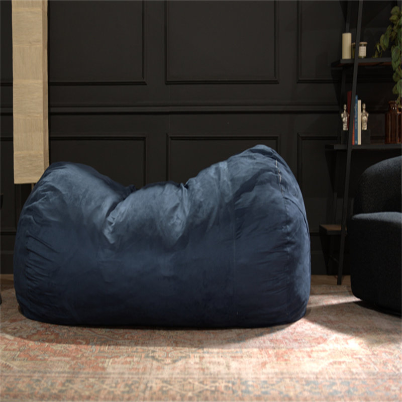 Cylindrical Bean Bag, Microfibre, Microfibre bleue, H 30,08 po x l 85,08 po x P 49,94 po