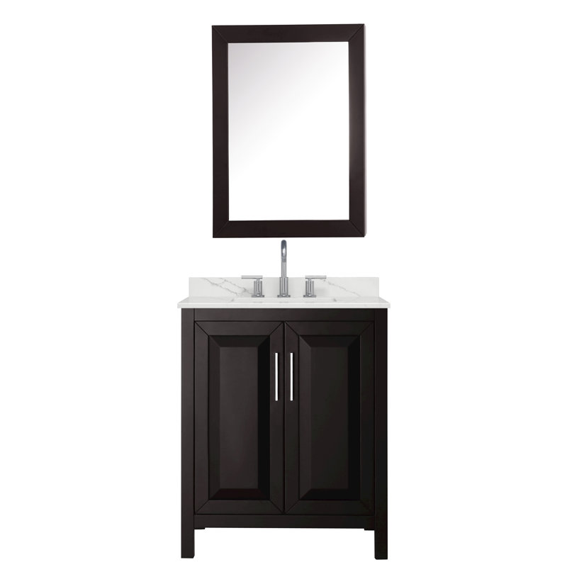 Daria 30'' W Vanity, Brown, Polished Chrome, Giotto Quartz